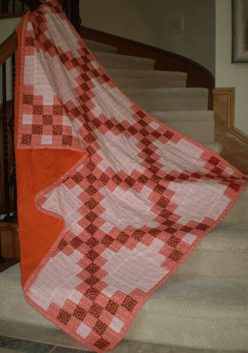 Double Irish Chain quilt, charity quilt, quanket