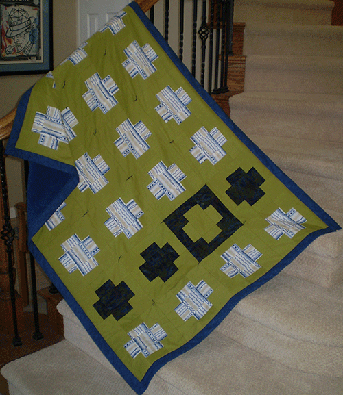 Greek Cross Quilt, charity quilt, quanket