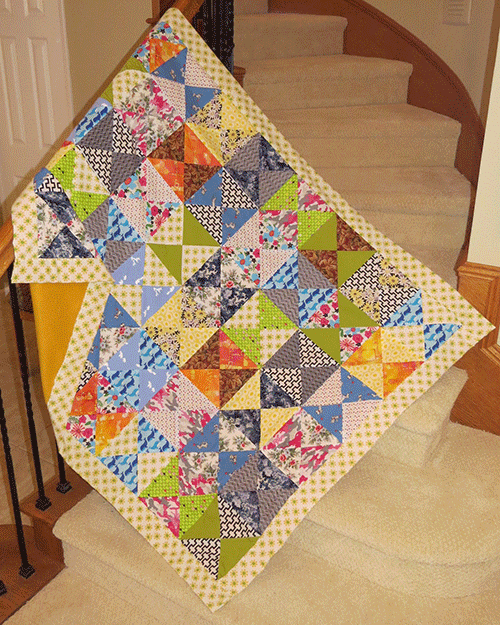 Hourglass block quilt, quanket